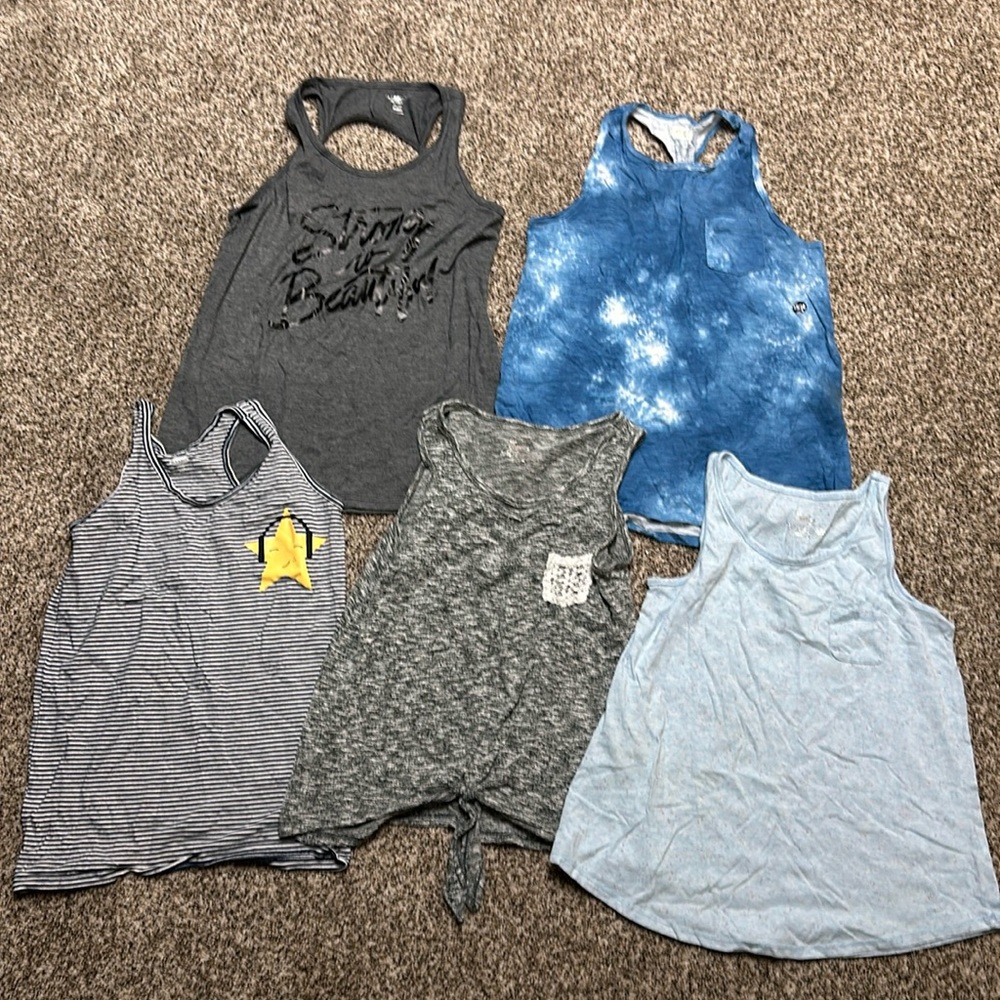 Lot of 5 girls tank tops. Size 15/16